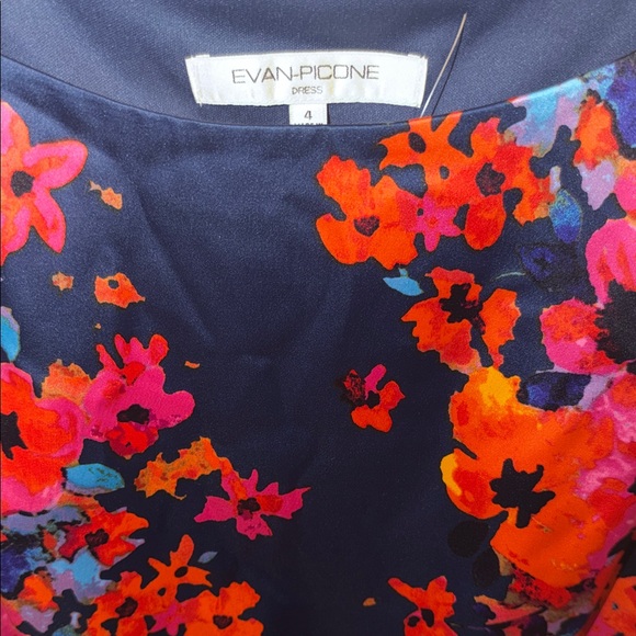 Evan Picone Vibrant Floral Sheath Dress Size 4 - Picture 3 of 6